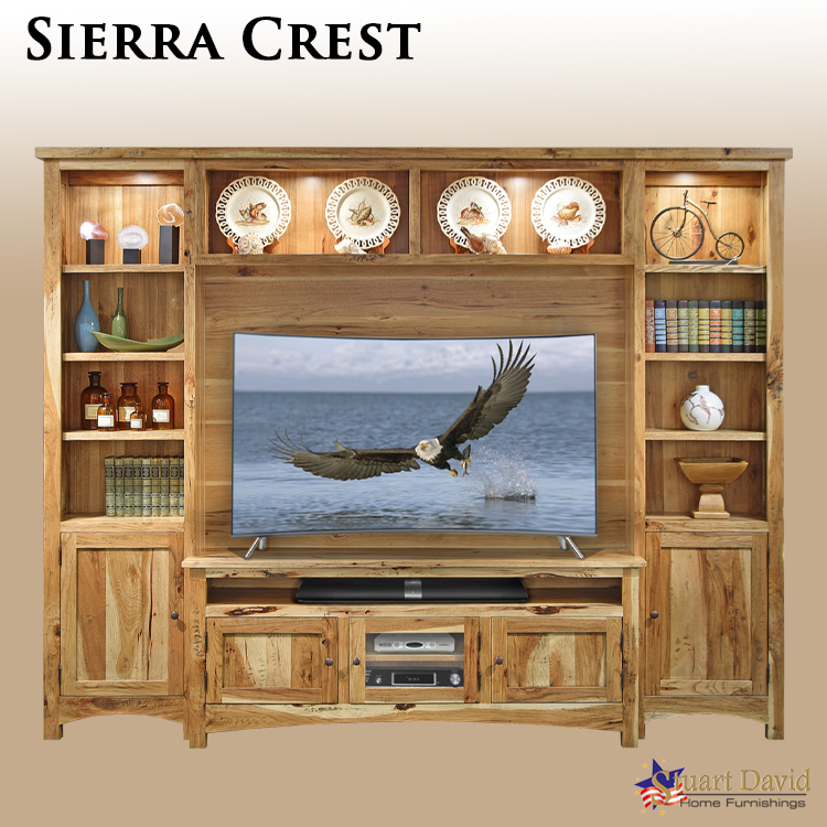 Sierra Crest Entertainment Center in Rustic Solid Hickory 