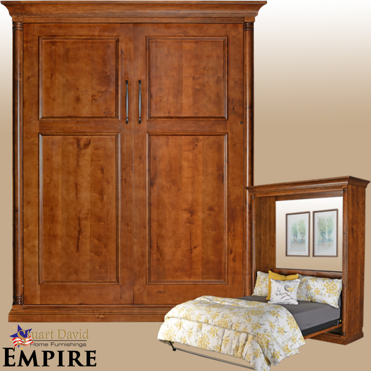 Empire Deluxe Wall Bed Murphy Bed in Maple Hardwood Natural Finish