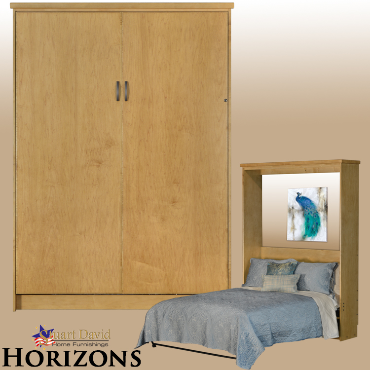 Horizons Honey Colored Wall Bed Murphy Bed on Maple Hardwood