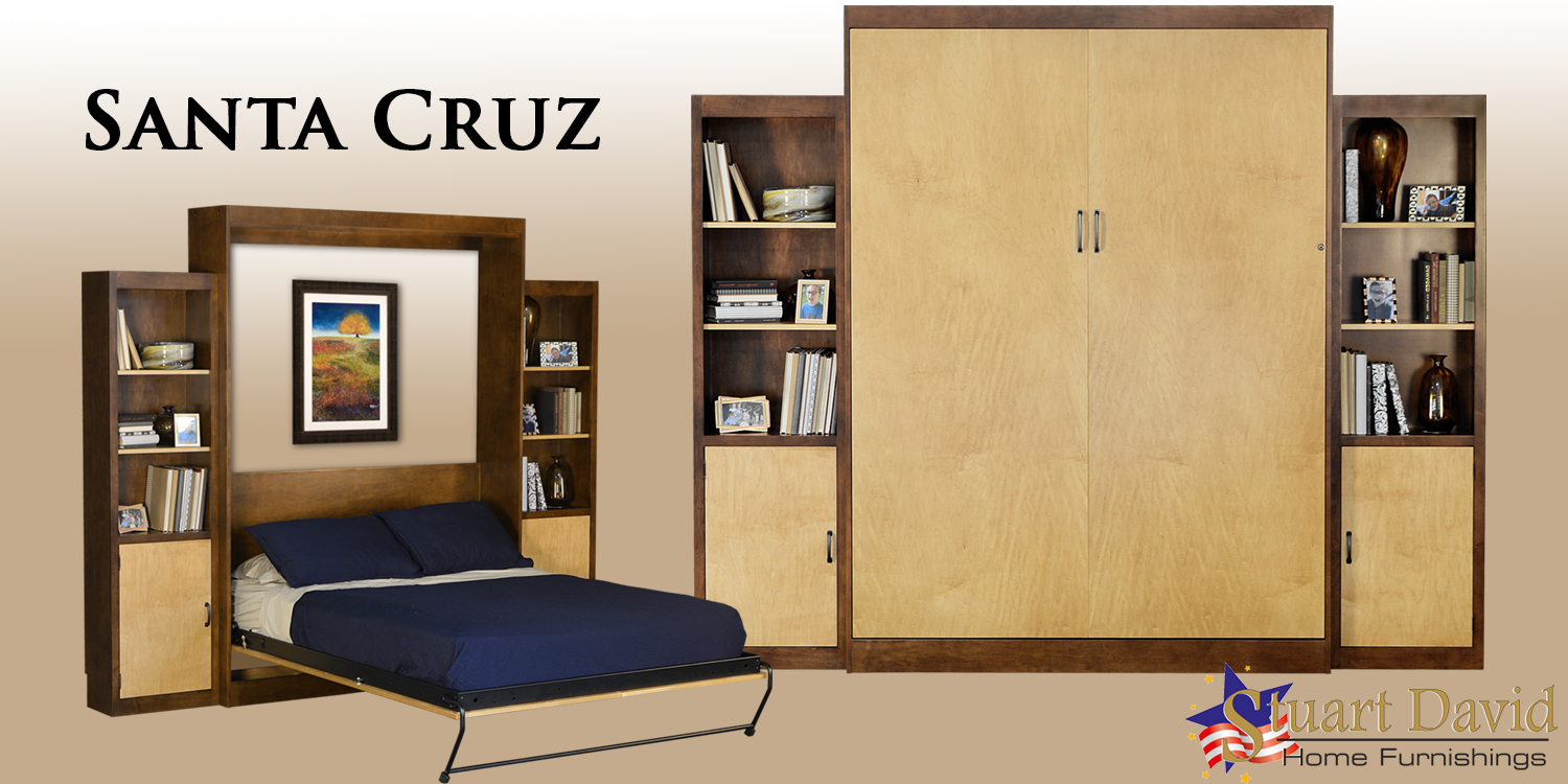 Santa Cruz Value Wall Bed Murphy Bed Inexpensive On Sale Two-Toned Wood Finish