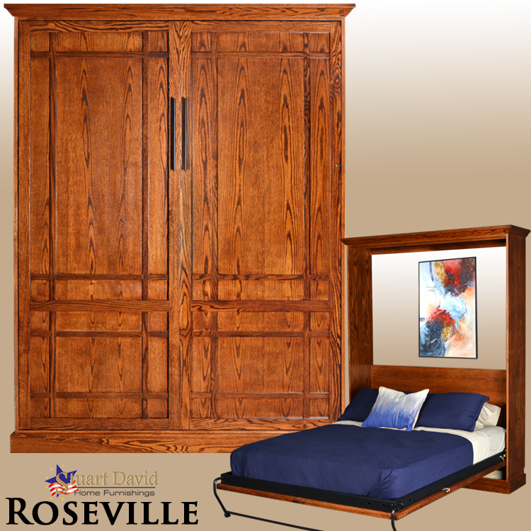Roseville Wall Bed Murphy Bed Solid Oak Mission Furniture